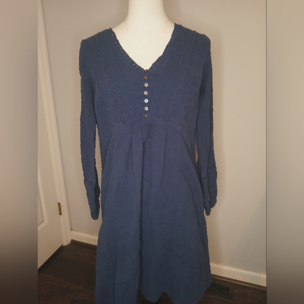 Sundance 100% Cotton Long Sleeve Boho Dress